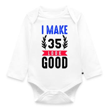 look good 35 - Baby Bio-Langarm-Body - Weiß - Vorne