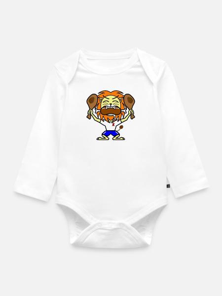 Fleischesser ! - Baby Bio-Langarm-Body - Weiß