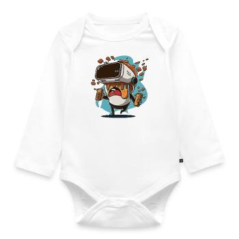 Future City VR - Baby Bio-Langarm-Body - Weiß - Vorne