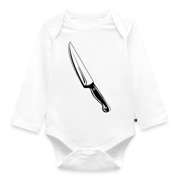messer - Baby Bio-Langarm-Body - Weiß - Vorne