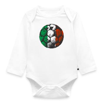 Italy Flag Vintage Italian Flag Distressed Look - Organic Longsleeve Baby Bodysuit - white - Front