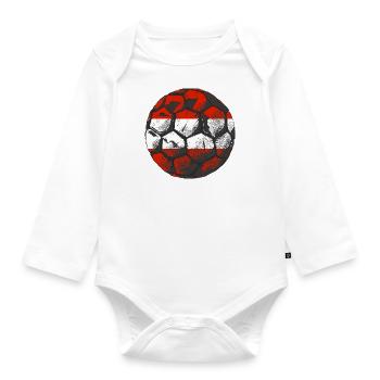Austria Flag Austria Austrian Flag AT - Organic Longsleeve Baby Bodysuit - white - Front