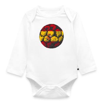Spain Flag Vintage Spanish Flag Distressed Look - Organic Longsleeve Baby Bodysuit - white - Front