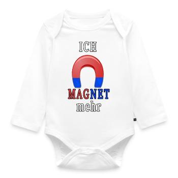 Ich magnet - Baby Bio-Langarm-Body - Weiß - Vorne