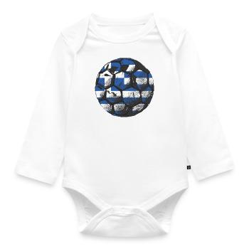 Griechenland Flagge Hellas Athen Griechische Fahne - Baby Bio-Langarm-Body - Weiß - Vorne