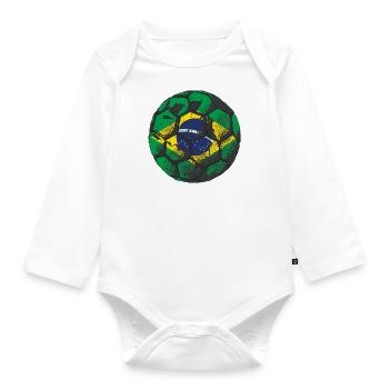 Drapeau du Brésil Drapeau brésilien Amérique du Sud - Body Bébé bio manches longues - blanc - Devant