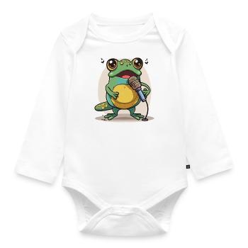 Frösche Melodie - Baby Bio-Langarm-Body - Weiß - Vorne