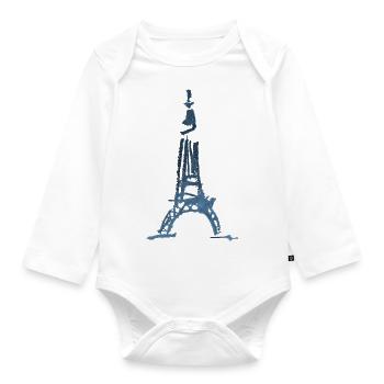 Croquis de la Tour Eiffel - Body Bébé bio manches longues - blanc - Devant