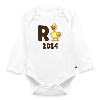 R Ente 2024 - Rente 2024 Ente Rentner Ruhestand - Baby Bio-Langarm-Body - Weiß - Vorne