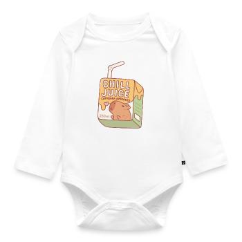 Funny Chill Juice Capybara Approved Juice Box - Baby Bio-Langarm-Body - Weiß - Vorne