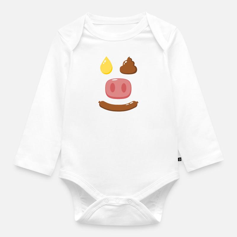 Piepie Blutwurst Schwein - Baby Bio-Langarm-Body - Weiß