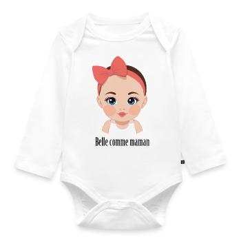 Schön wie Mama - Baby Bio-Langarm-Body - Weiß - Vorne