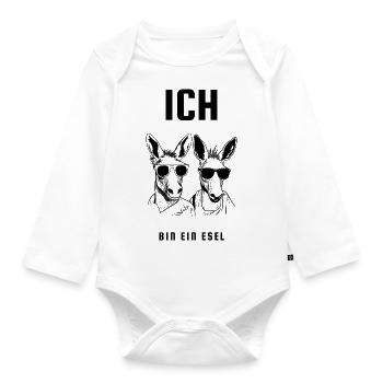 Ich bin ein Esel - Baby Bio-Langarm-Body - Weiß - Vorne