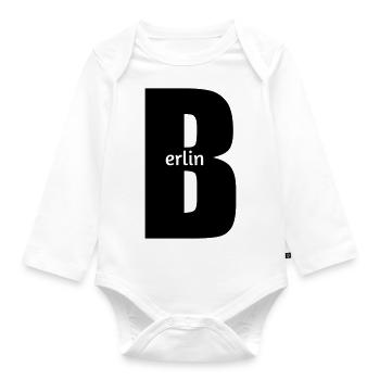 Berlin - Organic Longsleeve Baby Bodysuit - white - Front