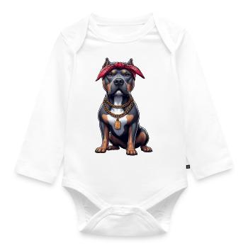 Pitbull Der Rapper - Baby Bio-Langarm-Body - Weiß - Vorne