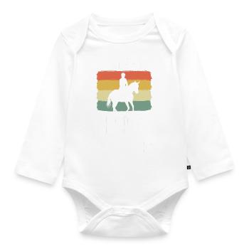 Pferderennen Reiter - Baby Bio-Langarm-Body - Weiß - Vorne