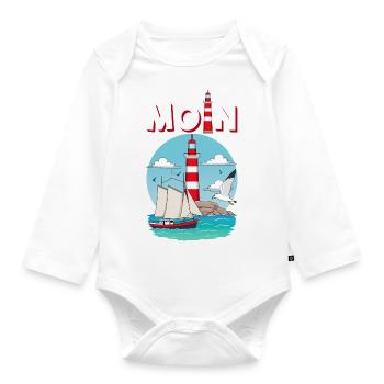 Phare de Moin Möwe, Allemagne du Nord - Body Bébé bio manches longues - blanc - Devant