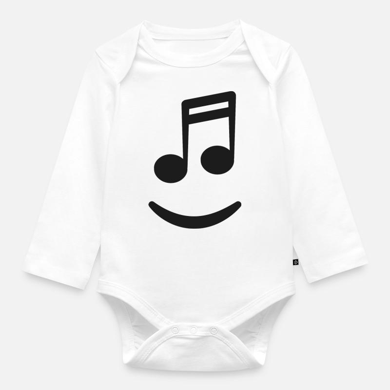 Notes de musique - Notes de musique Rire - Body Bébé bio manches longues - blanc