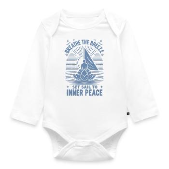 Segeln Yoga Durchatmen The Breeze Inner Peace - Baby Bio-Langarm-Body - Weiß - Vorne
