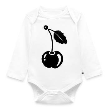 cherry - Organic Longsleeve Baby Bodysuit - white - Front