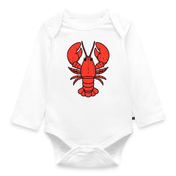 Bande dessinée Homard Crabe Homard Homard Mer Hobby Chef - Body Bébé bio manches longues - blanc - Devant
