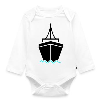 schiff 2 - Baby Bio-Langarm-Body - Weiß - Vorne