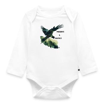 Préserver et protéger Perroquet Oiseau Ara Nature sauvage - Body Bébé bio manches longues - blanc - Devant