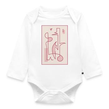 An abstract composition that may suggest dinosaurs - Organic Longsleeve Baby Bodysuit - white - Front