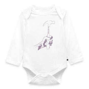 Zimmerer Hammer Silhouette Minimalist - Organic Longsleeve Baby Bodysuit - white - Front