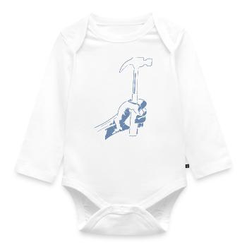 Zimmerer Hammer Silhouette Minimalist - Organic Longsleeve Baby Bodysuit - white - Front