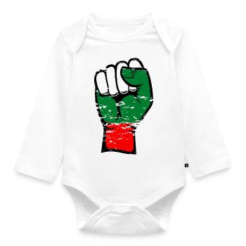 Poing du drapeau bulgare utilisé - Body Bébé bio manches longues - blanc - Devant