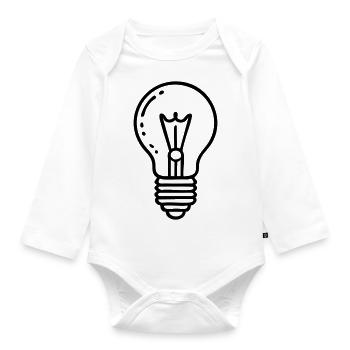 Idée d’ampoule - Body Bébé bio manches longues - blanc - Devant