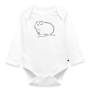 Meerschweinchen - Baby Bio-Langarm-Body - Weiß - Vorne
