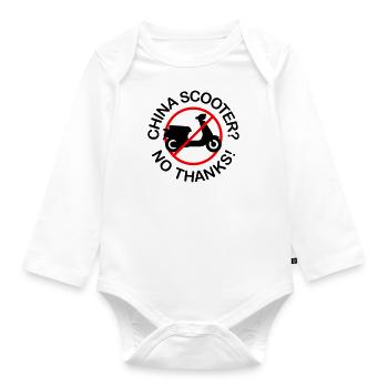 Scooter chinois ? Non merci! (2 couleurs) - Body Bébé bio manches longues - blanc - Devant