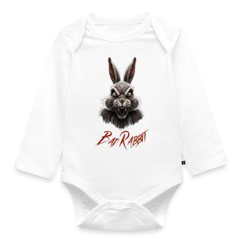 Bad Rabbit - Cool Funny Bunny Fun Motif - Organic Longsleeve Baby Bodysuit - white - Front