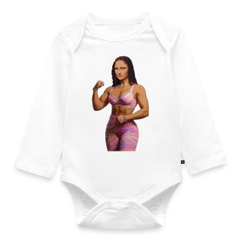 Mona Lisa Bling Bling Bling - Baby Bio-Langarm-Body - Weiß - Vorne