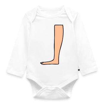 Leg Heiroglyph - Organic Longsleeve Baby Bodysuit - white - Front