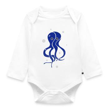 The squid - Organic Longsleeve Baby Bodysuit - white - Front