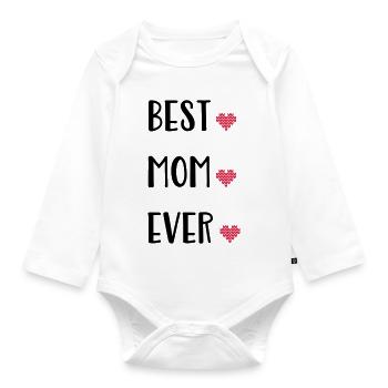Mutter - Baby Bio-Langarm-Body - Weiß - Vorne