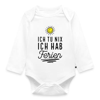 Endlich Ferien - Baby Bio-Langarm-Body - Weiß - Vorne