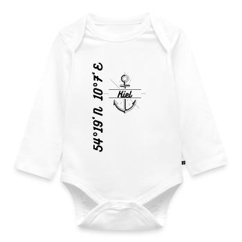 Kiel coordinates Design Maritim - Organic Longsleeve Baby Bodysuit - white - Front