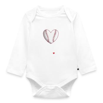 Ich Liebe Softball - Baby Bio-Langarm-Body - Weiß - Vorne