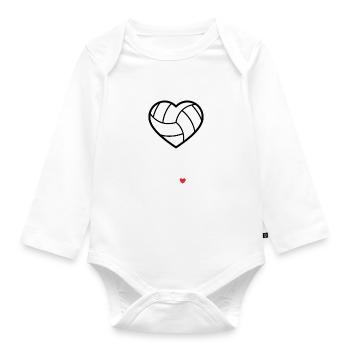 I love volleyball - Organic Longsleeve Baby Bodysuit - white - Front