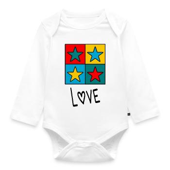 VALENTINSTAG. Junggesellinnenabschied. ICH LIEBE DICH. ICH LIEBE DICH. LIEBE - Baby Bio-Langarm-Body - Weiß - Vorne