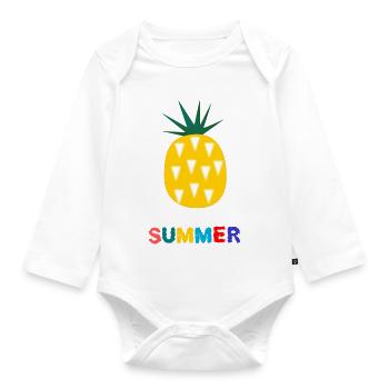 HOLIDAY. HAPPY HOLIDAYS. MISTRESS. MASTER. TEACHER - Organic Longsleeve Baby Bodysuit - white - Front