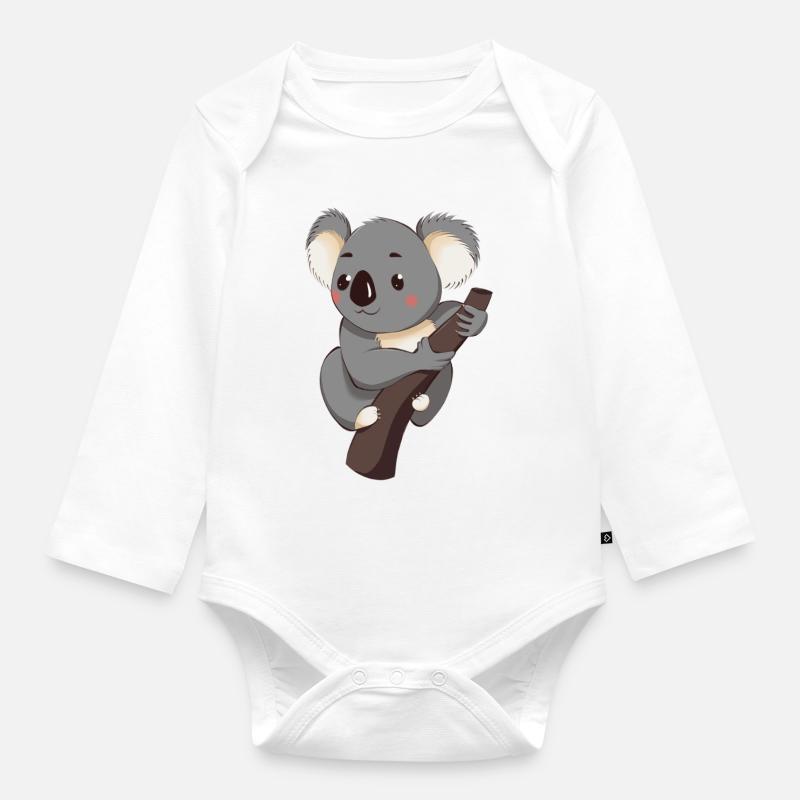 Koala - Baby Bio-Langarm-Body - Weiß