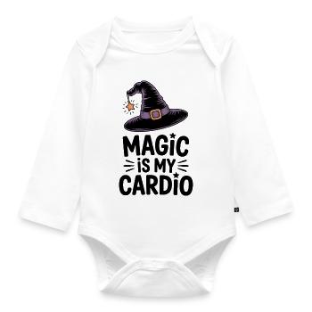 magicMagic ist mein Cardio - Baby Bio-Langarm-Body - Weiß - Vorne