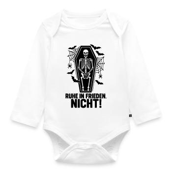 Halloween Rest In Peace NOT - Organic Longsleeve Baby Bodysuit - white - Front