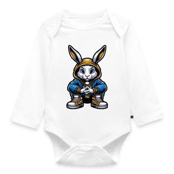 Hood Bunny - Organic Longsleeve Baby Bodysuit - white - Front