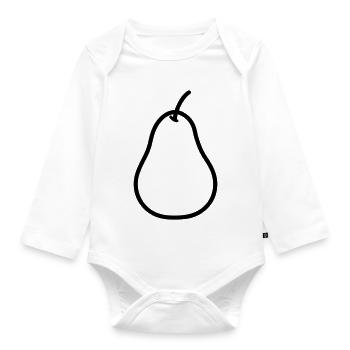 pear - Organic Longsleeve Baby Bodysuit - white - Front